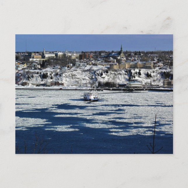 Cartão Postal Ferry no Santo do rio Lawrence, Quebec (Frente)