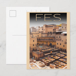 Cartão Postal FES antiga cidade medina Marrocos viagem