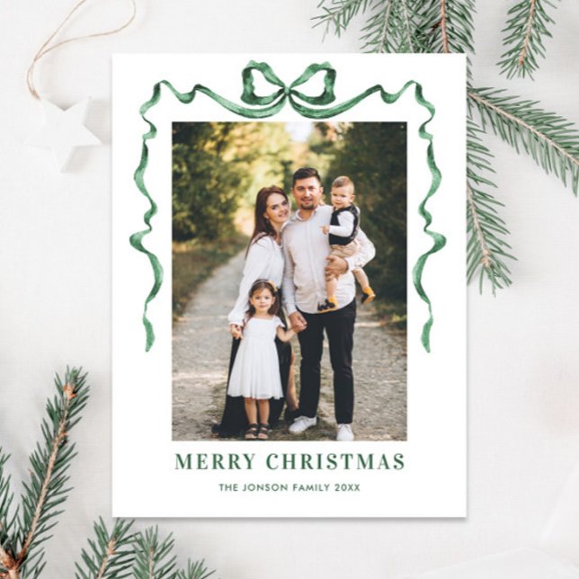 Cartão Postal Fesage Sage Arco de Natal Verde Fita 2 Foto (Criador carregado)