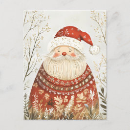 Cartão Postal Feset Santa Clause Saudação de Natal