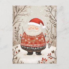 Cartão Postal Feset Santa Clause Saudação de Natal