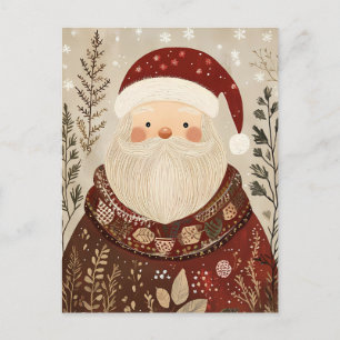 Cartão Postal Feset Santa Clause Saudação de Natal