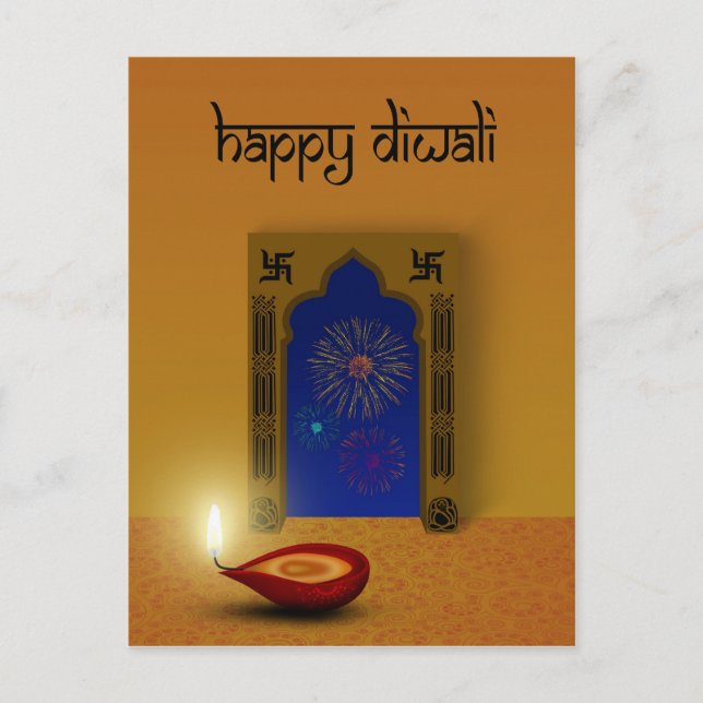 Cartão Postal FesHappy Diwali - Cartão-postal (Frente)