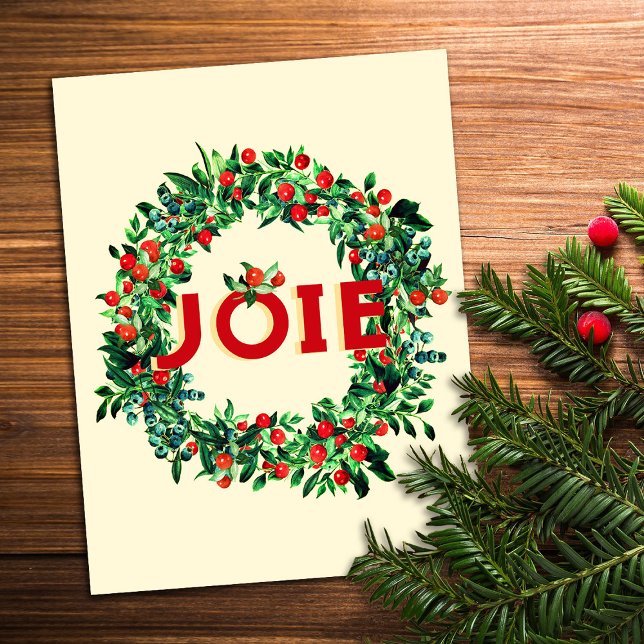 Cartão Postal FesNatal Berry Wreath Joy (Criador carregado)