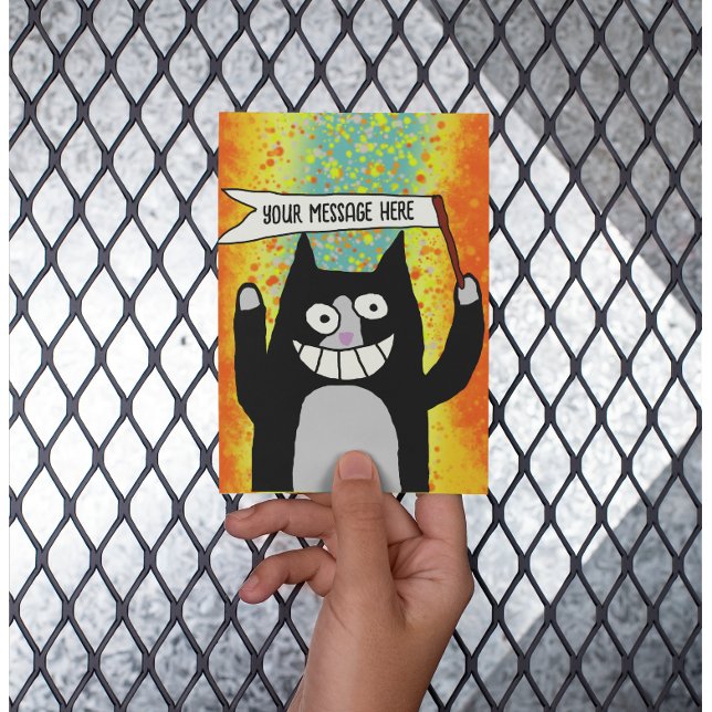 Cartão Postal Festa com placa personalizada (Criador carregado)