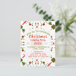 Cartão Postal Festa da Joaninha de Natal Vermelho Branco Verde