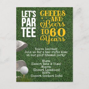 Cartão Postal Festa de 60 anos de golfe para golfista 