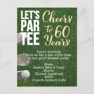 Cartão Postal Festa de 60 anos de golfe para golfista 