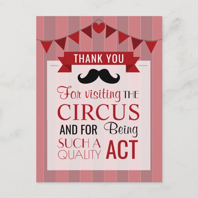 Cartão Postal Festa de aniversário Clássica de Poster de Circo O (Frente)