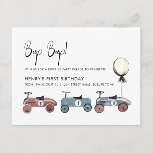 Cartão Postal Festa de Aniversário de 1 ano da Parada de Carros 