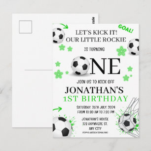 Cartão Postal Festa de aniversário de 1 ano de futebol Sports