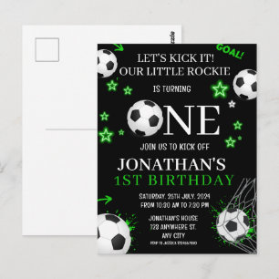 Cartão Postal Festa de Aniversário de 1 ano Esportes Futebol Inf