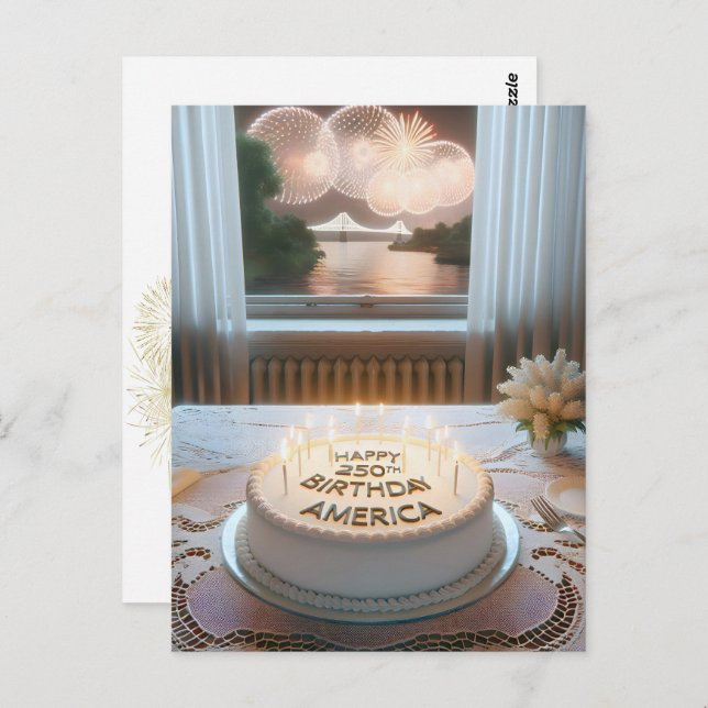 Cartão Postal Festa de Aniversário de 250 anos da América (Frente/Verso)