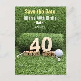 Cartão Postal Festa de aniversário de 40 anos de golfe com bola 