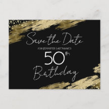 Festa de Aniversário de 50 anos Dourado Preto Salv