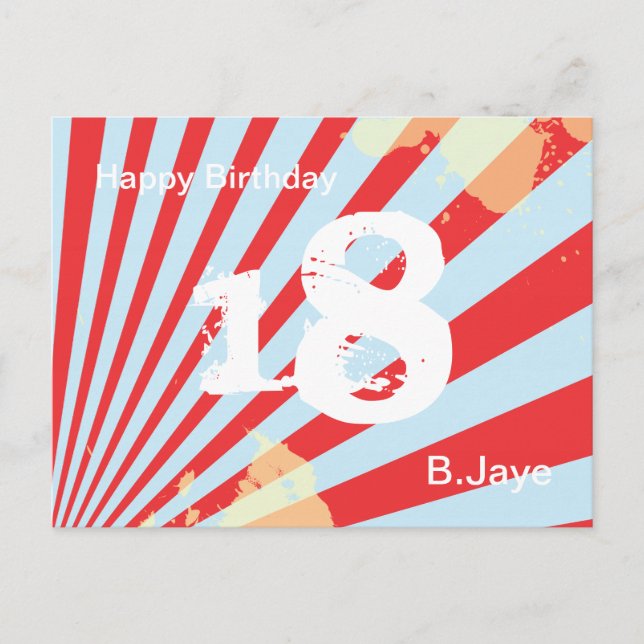 Cartão Postal Festa de aniversário de adolescentes Convide/Obrig (Frente)