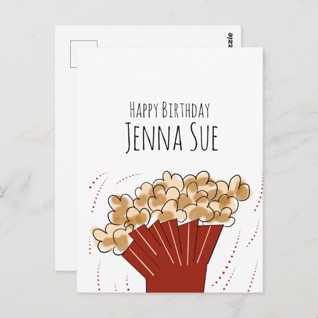 Cartão Postal Festa de Aniversário de Cinema de Pipoca ao Ar Liv (Frente/Verso)