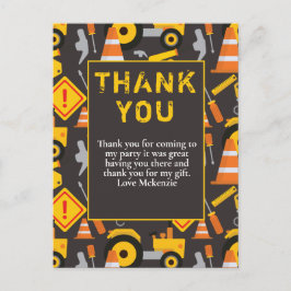 Cartão Postal Festa de Aniversário de Construção Obrigado