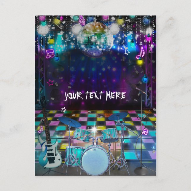 Cartão Postal Festa de Aniversário de Dança de Estrela do Pop Ro (Frente)