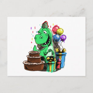Cartão Postal Festa de Aniversário de Dinossauro para um Cute Ty