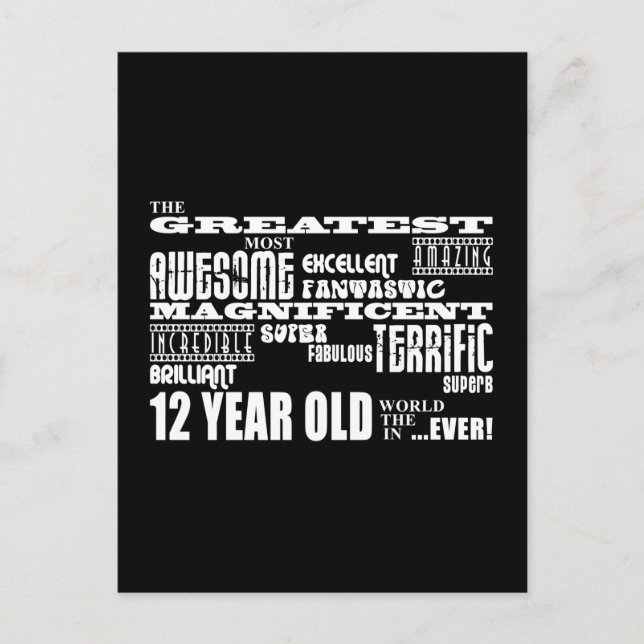 Cartão Postal Festa de aniversário de diversão com mais de doze  (Frente)