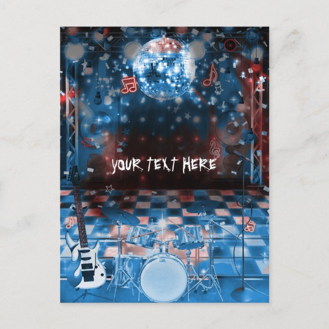 Cartão Postal FESTA de Aniversário de ESTRELA DO ROCK Musical de (Frente)