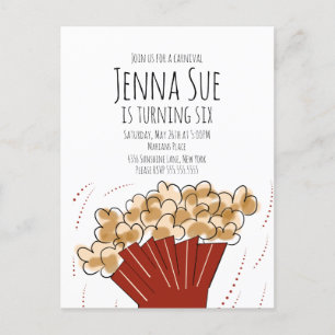 Cartão Postal Festa de Aniversário de Filme de Pipoca ao Ar Livr