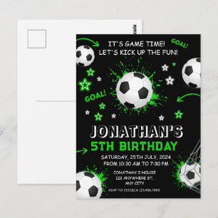 Cartão Postal Festa de Aniversário de Futebol Infantil