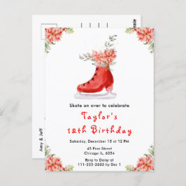 Cartão Postal Festa de aniversário De Pé De Gelo Vermelho