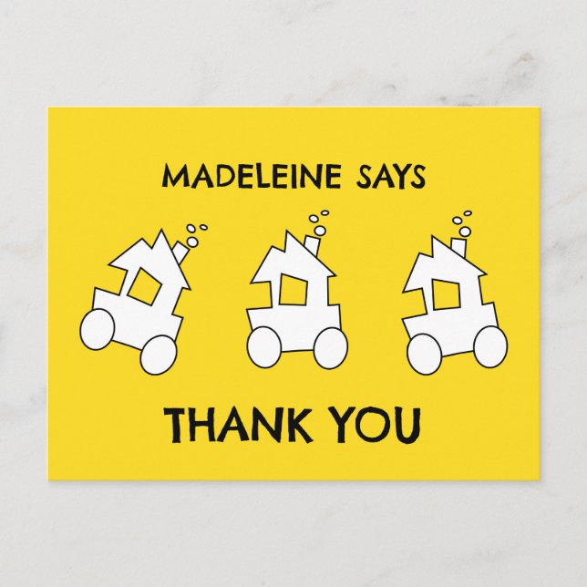 Cartão Postal Festa de Aniversário de Trem (Frente)