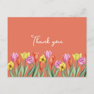 Cartão Postal Festa de Aniversário de Tulipas Florais