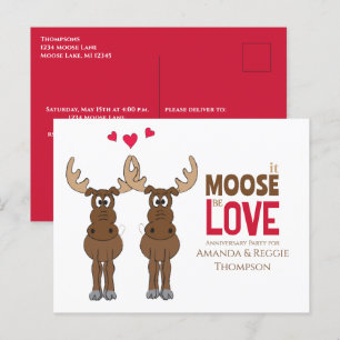 Cartão Postal Festa de Aniversário Divertida e Fofa com Alce Cap