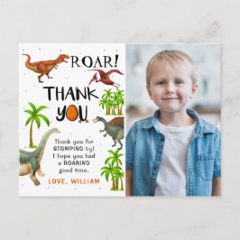 Cartão Postal Festa de Aniversário do Dinossauro Rugindo na Selv