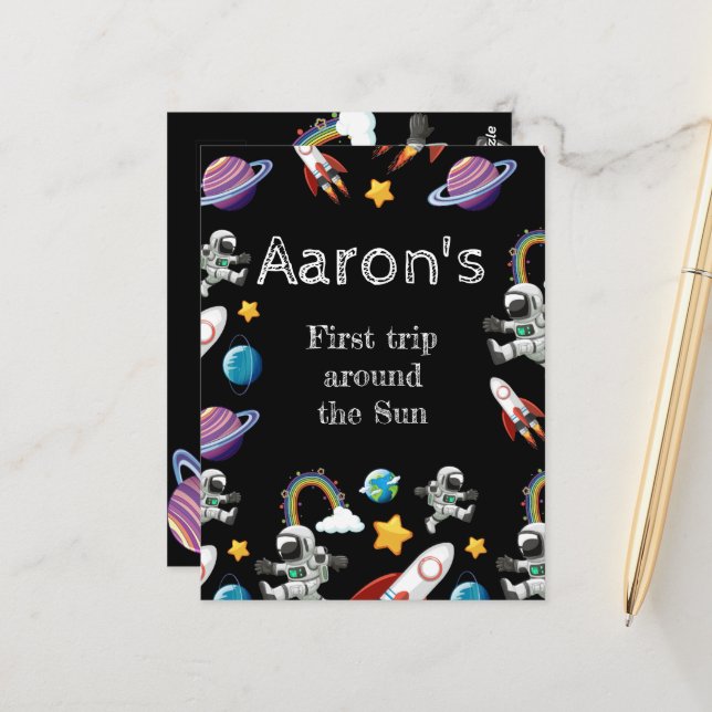 Cartão Postal Festa de Aniversário do Primeiro Ano do Astronauta (Frente/Verso In Situ)