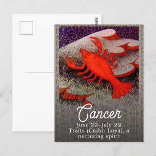 Cartão Postal Festa de Aniversário do Signo de Câncer a Carangue
