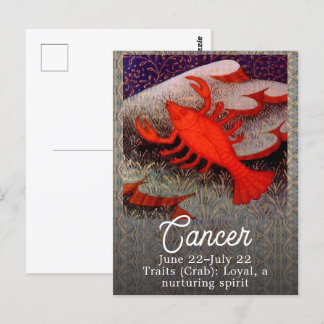 Cartão Postal Festa de Aniversário do Signo de Câncer a Carangue