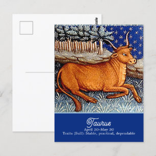 Cartão Postal Festa de Aniversário do Signo de Touro