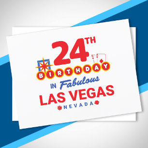 Cartão Postal Festa de Aniversário em Las Vegas - 24º Aniversári