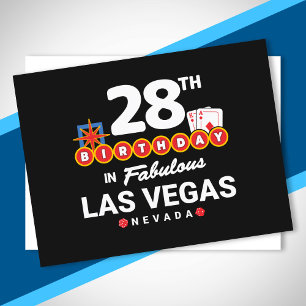Cartão Postal Festa de Aniversário em Las Vegas - 28º Aniversári