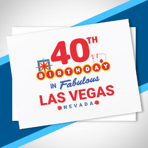 Cartão Postal Festa de Aniversário em Las Vegas - 40º Aniversári