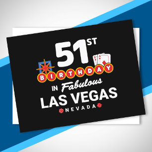 Cartão Postal Festa de Aniversário em Las Vegas - 51º Aniversári