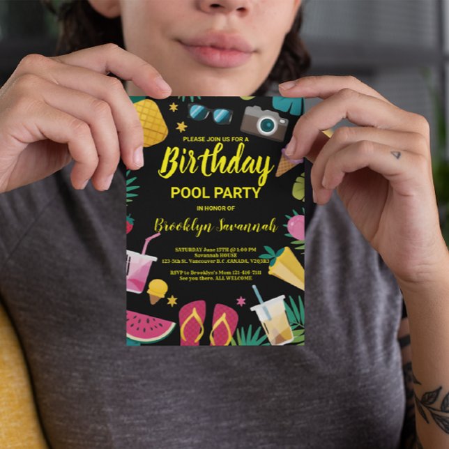 Cartão Postal Festa de Aniversário Extravagante de Splash de Ver (Criador carregado)