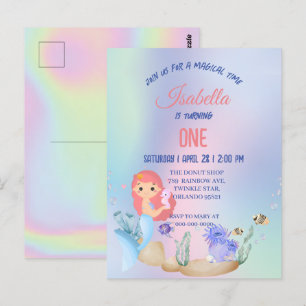 Cartão Postal Festa de aniversário infantil colorida e fofa de s
