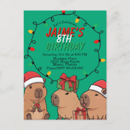 Cartão Postal Festa de Aniversário Luzes de Natal de Capivara 
