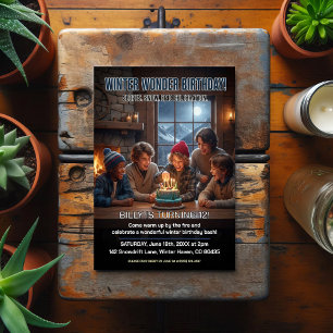 Cartão Postal Festa de Aniversário Maravilha de Inverno