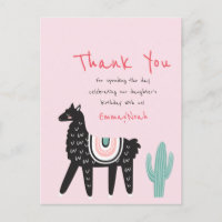 Festa de Aniversário Moderna Fofa de Llama Obrigad