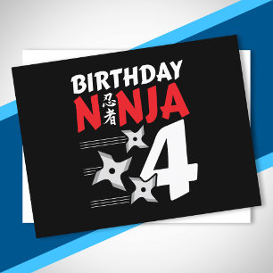 Cartão Postal Festa de Aniversário Ninja - Ninja de Aniversário 