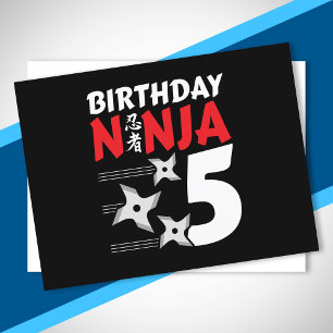 Cartão Postal Festa de Aniversário Ninja - Ninja de Aniversário 