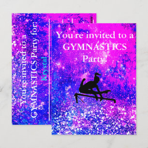Cartão Postal Festa de Aniversário Personalizada de Ginástica Fe