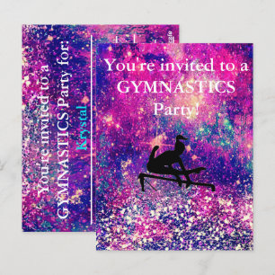 Cartão Postal Festa de Aniversário Personalizada de Ginástica pa